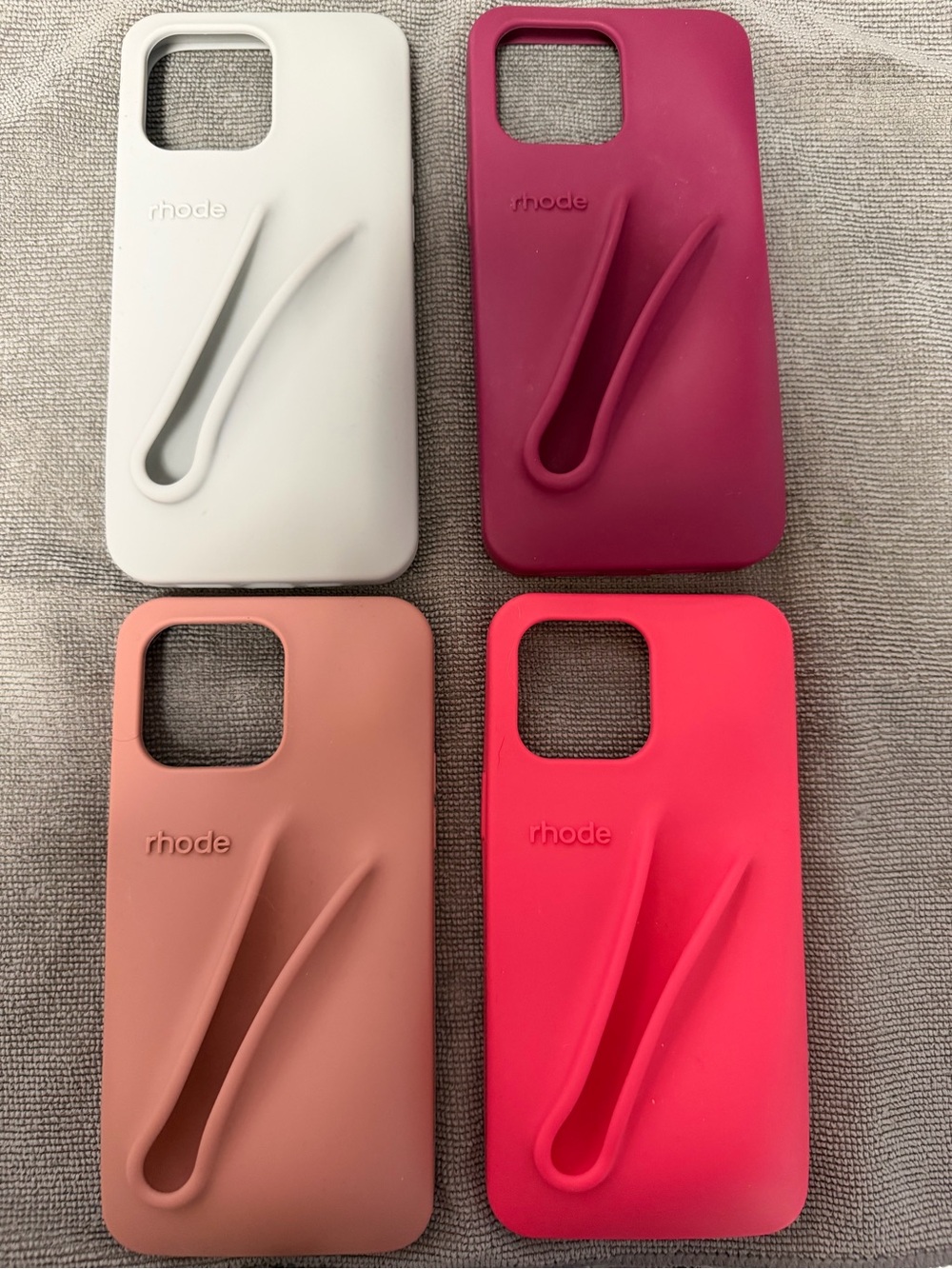 rhode Silicone Phone Case - White, Plum, Blush, Hot Pink